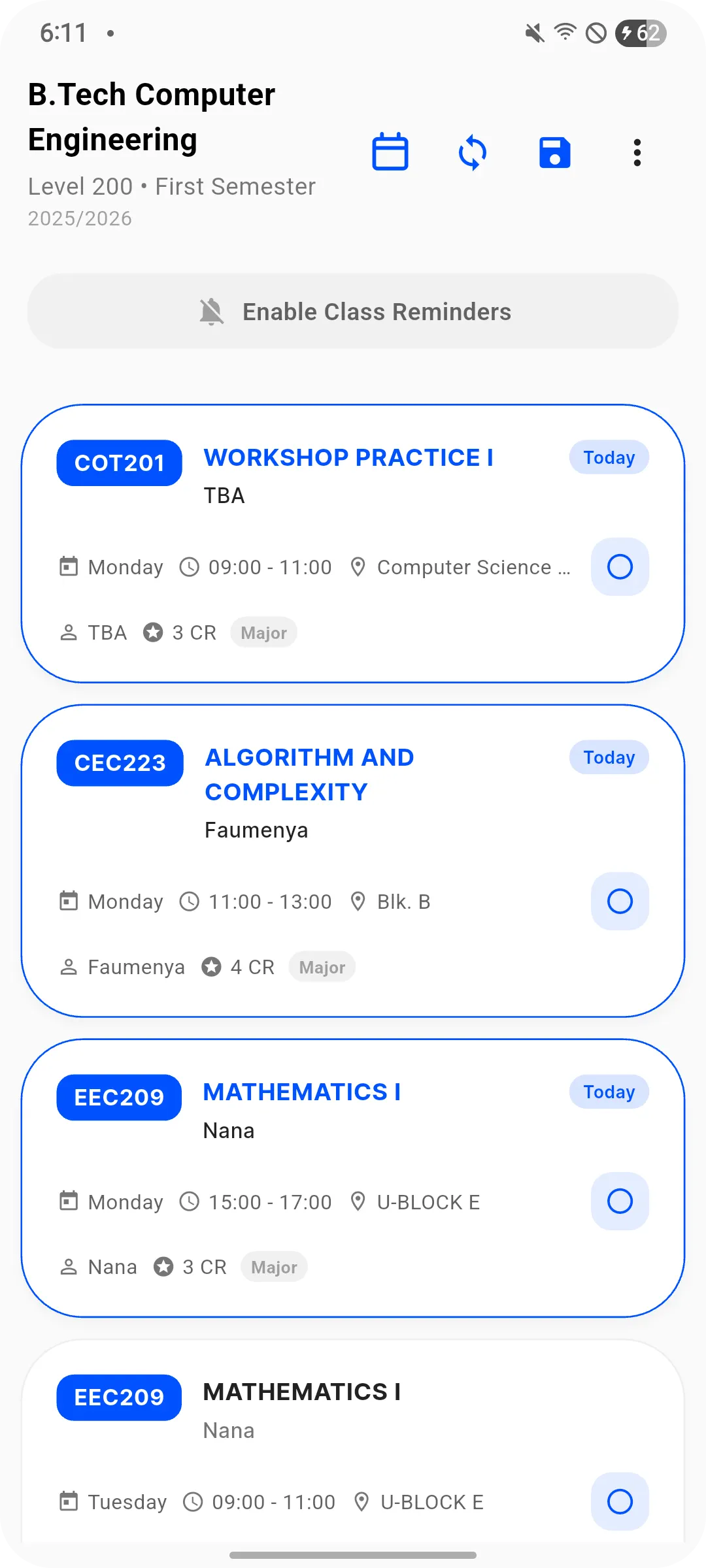 Timetable & Venues at a Glance